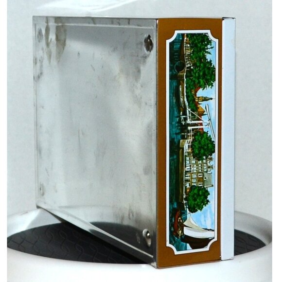 Vintage Dutch Cookie Tin Enkhuizer Banket Volendam Harbor Scene Folk Art Box - Picture 5 of 9